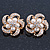 Diamante, Simulated Pearl 'Flower' Clip-On Earrings In Gold Plating - 23mm Width