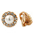 Diamante, Simulated Pearl Flower Clip-On Earrings In Gold Plating - 23mm Diameter - view 8