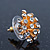Small Crystal 'Spiky' Stud Earrings In Gold Plating - 14mm Diameter - view 4