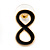 Small Black Enamel 'Infinity' Stud Earrings In Gold Plating - 20mm Length - view 3