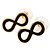 Small Black Enamel 'Infinity' Stud Earrings In Gold Plating - 20mm Length - view 2