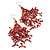 Boho Red Glass Bead Drop Earrings In Silver Plating - 7cm Length - view 2
