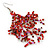 Boho Red Glass Bead Drop Earrings In Silver Plating - 7cm Length - view 3