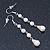 Cream White Acrylic Bead Drop Earrings In Gun Metal - 6cm Length - view 2