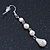 Cream White Acrylic Bead Drop Earrings In Gun Metal - 6cm Length - view 3