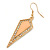 AB Crystal Apricot Spike Drop Earrings In Gold Plating - 6cm Length - view 3