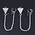 Two Piece Triangular Stud & Chain Ear Cuff In Silver Plating