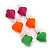 3 Pairs Neon Pink, Neon Orange and Neon Green Stud Earring Set - 10mm Diameter - view 6