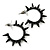 Black Enamel and Diamante Rock Chick Spiked Hoops - 3cm width - view 2