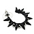 Black Enamel and Diamante Rock Chick Spiked Hoops - 3cm width - view 4