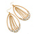 Large Diamante Chain Oval Hoop Earrings In Gold Plating - 7.5cm Length