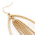Large Diamante Chain Oval Hoop Earrings In Gold Plating - 7.5cm Length - view 6