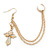 One Piece Cross & Chain Ear Cuff In Gold Plating - view 8