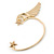 One Pair Wing & Star Ear Hook Cuff Earring In Gold Plating - view 4