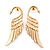 Gold Plated 'Swan' Stud Earrings - 45mm Length - view 2