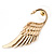 Gold Plated 'Swan' Stud Earrings - 45mm Length - view 6