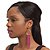 Gold Plated Hoop Earrings With Fuchsia Chains - 12cm Length - view 3