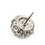 Silver Plated Faux Horn Flash Tunnel Plug Crystal Ball Stud Earrings - 2.5cm Length - view 8