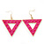 Groovy Neon Pink Spiky Triangular Drop Earrings In Gold Plating - 5.5cm Length - view 3