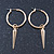 3 pairs Gold, Silver and Hematite Colour Hoop Spike Earring Set - 45mm Drop - view 8