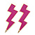 Three Pairs Neon Pink, Neon Orange, Neon Green 'Flash' Stud Earring Set In Gold Plating - 43mm Length - view 7