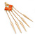 Long Orange Acrylic Bead Spike Dangle Earrings In Gold Plating - 12cm Length - view 4