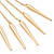 Long Orange Acrylic Bead Spike Dangle Earrings In Gold Plating - 12cm Length - view 5