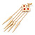 Long Orange Acrylic Bead Spike Dangle Earrings In Gold Plating - 12cm Length - view 7