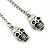 One Piece Burn Silver Skull Long Chain Hook Cuff Earring - 9cm Length - view 5