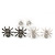 3 Pairs Silver/ Black Spider Stud Earring Set - 20mm, 7mm - view 11