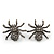 3 Pairs Silver/ Black Spider Stud Earring Set - 20mm, 7mm - view 12