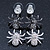 3 Pairs Silver/ Black Spider Stud Earring Set - 20mm, 7mm - view 2