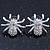 3 Pairs Silver/ Black Spider Stud Earring Set - 20mm, 7mm - view 3