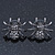3 Pairs Silver/ Black Spider Stud Earring Set - 20mm, 7mm - view 8