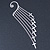 One Pair Long Cross Chain Drop Ear Hook Cuff Earring In Silver Tone - 15cm Length - view 4