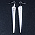 Oversized Crystal Spike Drop Earrings In Rhodium Plating - 10cm Length - view 2