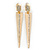 Gold Plated Crystal 'Spiky' Drop Earrings - 7.5cm Length - view 3