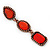 Red Acrylic Bead Linear Drop Earrings In Bronze Metal - 65mm Length - view 3