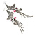 Long Burn Silver Chain Butterfly Drop Earrings - 13cm Length - view 3