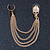 One Piece Skull Stud & Chain Ear Cuff In Gold Plating - view 2
