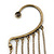 One Piece Burn Gold Skull Long Chain Hook Cuff Earring - 9cm Length - view 4