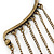 One Piece Burn Gold Skull Long Chain Hook Cuff Earring - 9cm Length - view 6