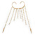 One Pair Long Dangle Cream Faux Pearl Bead Hook Cuff Earring In Gold Plating - 16cm Length - view 2