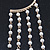 One Pair Long Dangle Cream Faux Pearl Bead Hook Cuff Earring In Gold Plating - 16cm Length - view 7