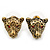 Bronze Tone Crystal 'Tiger' Earrings - 2 Pc Set - 42mm/ 14mm Length - view 3