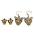 Bronze Tone Crystal 'Tiger' Earrings - 2 Pc Set - 42mm/ 14mm Length - view 8