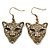 Bronze Tone Crystal 'Tiger' Earrings - 2 Pc Set - 42mm/ 14mm Length - view 2