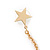 One Piece Gold Plated Spike & Star Chain Hook Cuff Earring - 8cm (chain drop) - view 4