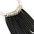 Rhodium Plated Hoop Earrings With Black Chains - 12cm Length - view 5