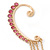 1 Pc Pink Crystal Ear Cuff With Comb In Gold Plating - Only For The Right Ear - view 3